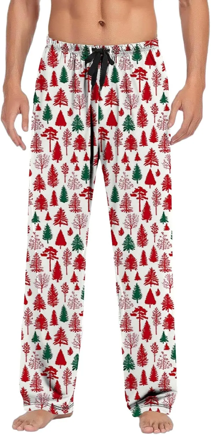 LCMTWX Mens Sleep Pants Casual Pants Pajama Pants with Drawstring and Pockets Unisex Sleepwear Bottom Men's Athletic Pants