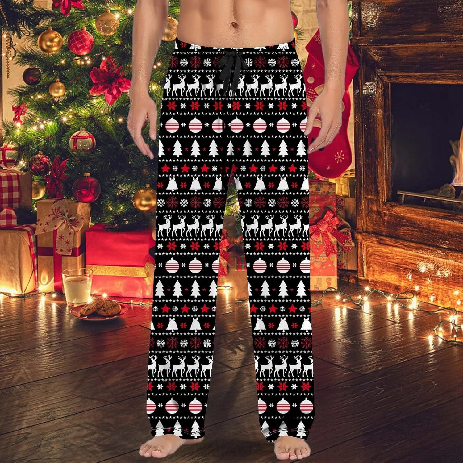 LCMTWX Pajama Bottoms for Men Women Pajama Pants with Drawstring and Pockets Sleep Bottoms Pajamas with Pockets Big and