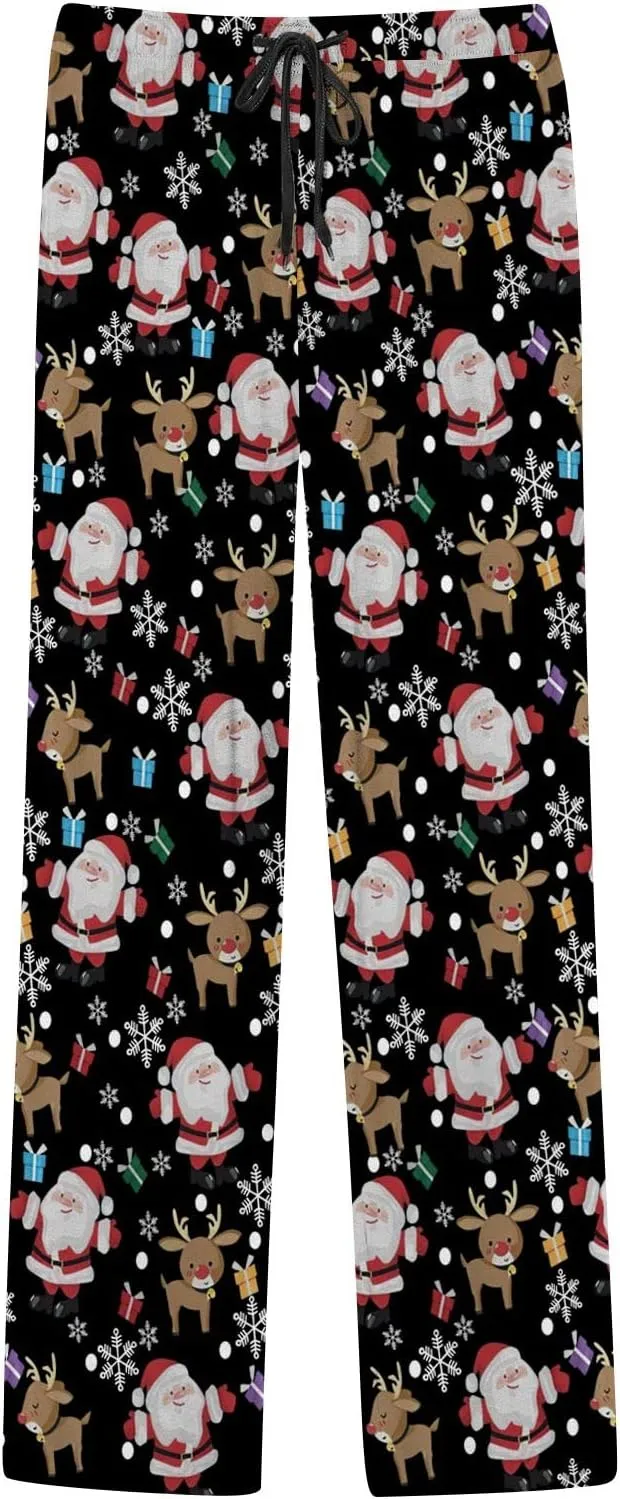LCMTWX Pajama Bottoms for Men Women Pants with Drawstring and Pockets Pj Pants with Pocket Christmas Fuzzy Pajama Pants