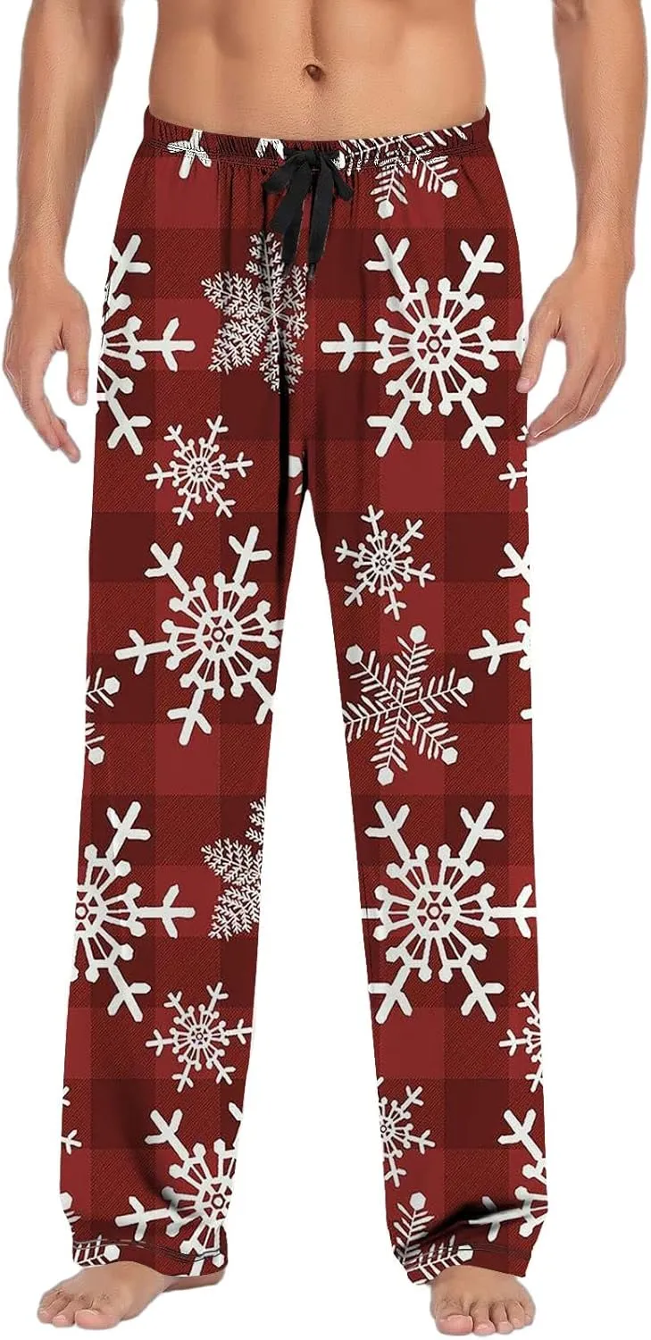 LCMTWX Pajama Bottoms for Men Women Pants with Drawstring and Pockets Pj Pants with Pocket Christmas Fuzzy Pajama Pants