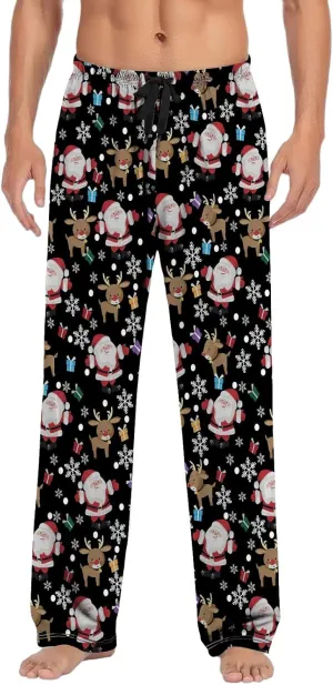 LCMTWX Pajama Bottoms for Men Women Pants with Drawstring and Pockets Pj Pants with Pocket Christmas Fuzzy Pajama Pants