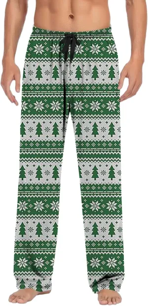 LCMTWX Pajama Bottoms for Men Women Pants with Drawstring and Pockets Pj Pants with Pocket Christmas Fuzzy Pajama Pants