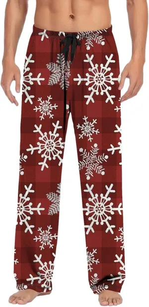 LCMTWX Pajama Bottoms for Men Women Pants with Drawstring and Pockets Pj Pants with Pocket Christmas Fuzzy Pajama Pants