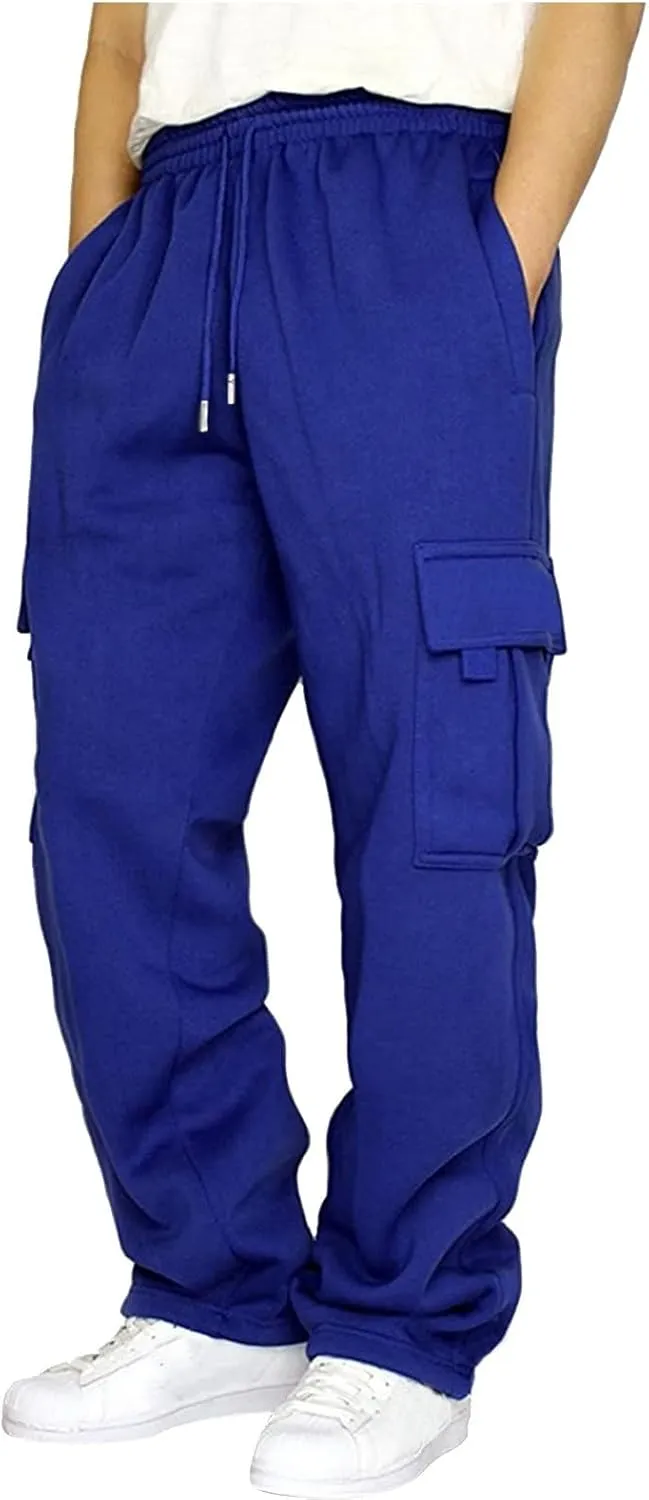 LCMTWX Sweatpants for Men Casual Multi-Pocket Men's Trousers Tooling Solid Men's Pants Active Athletic Workout Jogger