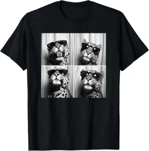 Leopard Face Wearing Sunglasses Funny Animal Leopard Graphic T-Shirt