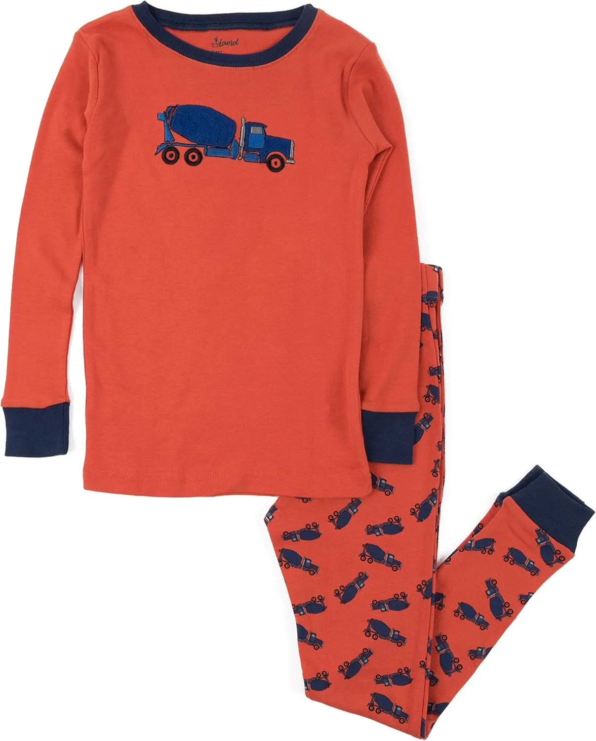 Leveret Kids Pajamas Boys & Girls Cars Trucks 2 Piece Pajama Set 100% Cotton (Size 2-14 Years)