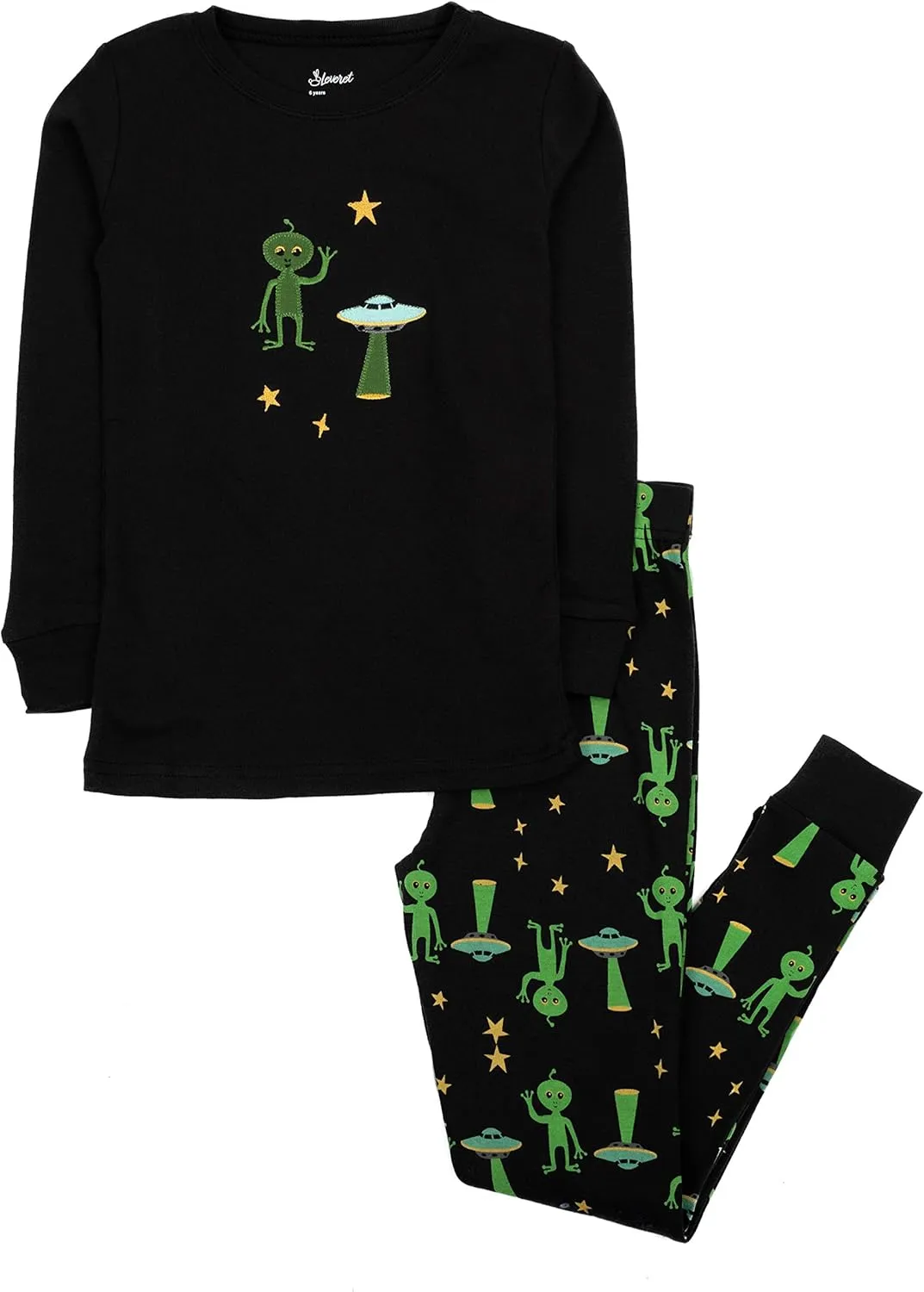 Leveret Kids Pajamas Boys & Girls Cute Prints 2 Piece Pajama Set 100% Cotton (Size 2-14 Years)