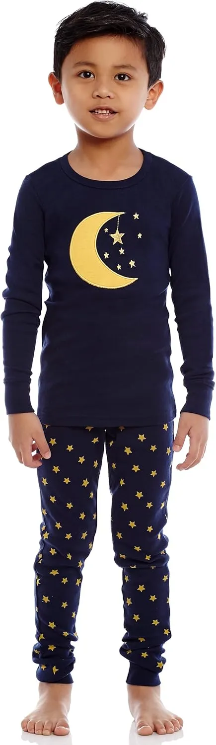 Leveret Kids Pajamas Boys & Girls Cute Prints 2 Piece Pajama Set 100% Cotton (Size 2-14 Years)