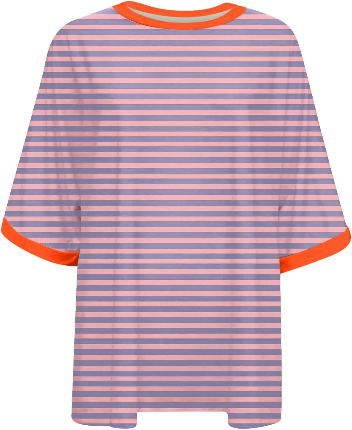 LFEOOST Oversized Tshirts for Women 2024 Casual Short Sleeve Crewneck Summer Y2k Tops Striped Loose Basic Tee Shirts Blouses