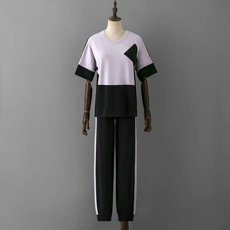 Light Purple Viscose Short Sleeved Pajama Set