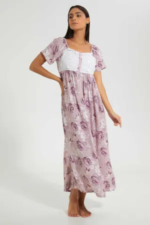 Lilac Floral Nightgown