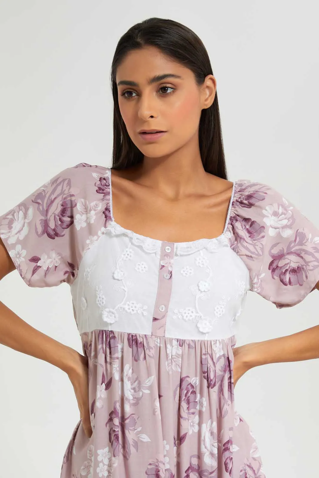 Lilac Floral Nightgown