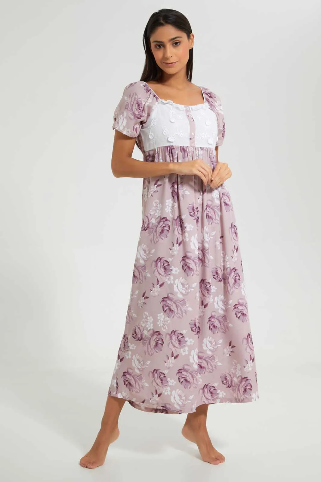 Lilac Floral Nightgown