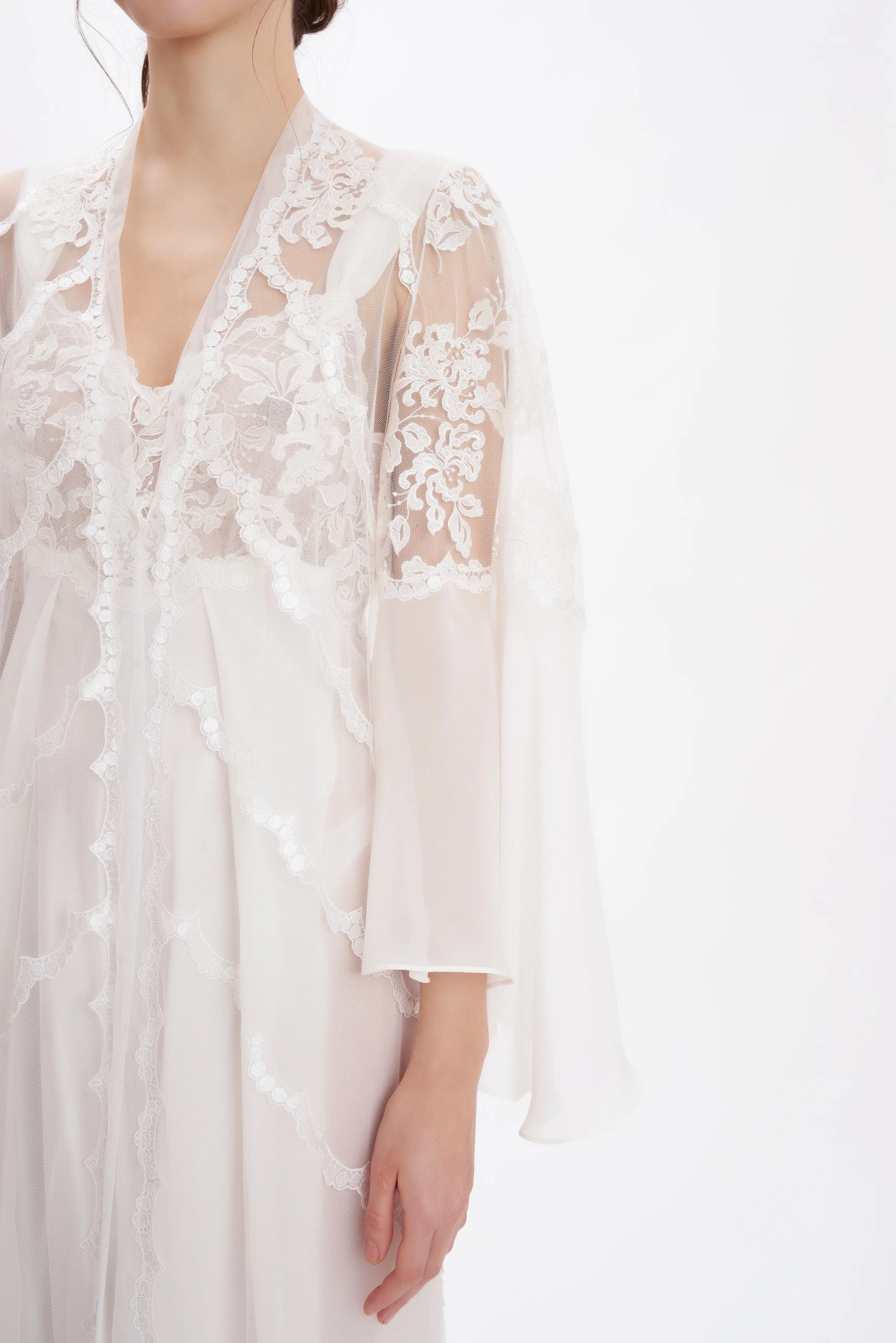 Limited & Precious - Lace & Silk Georgette Long Robe