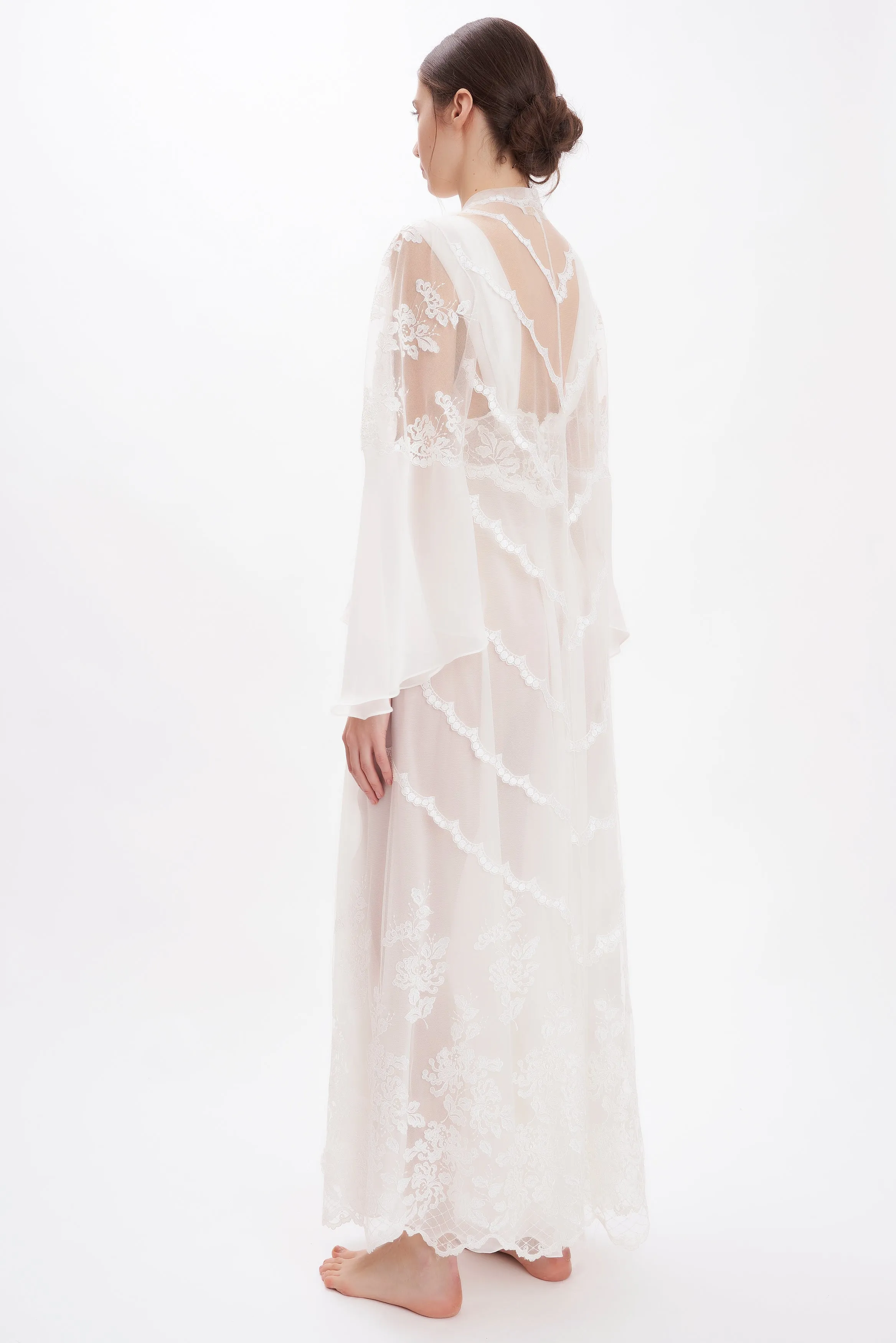 Limited & Precious - Lace & Silk Georgette Long Robe