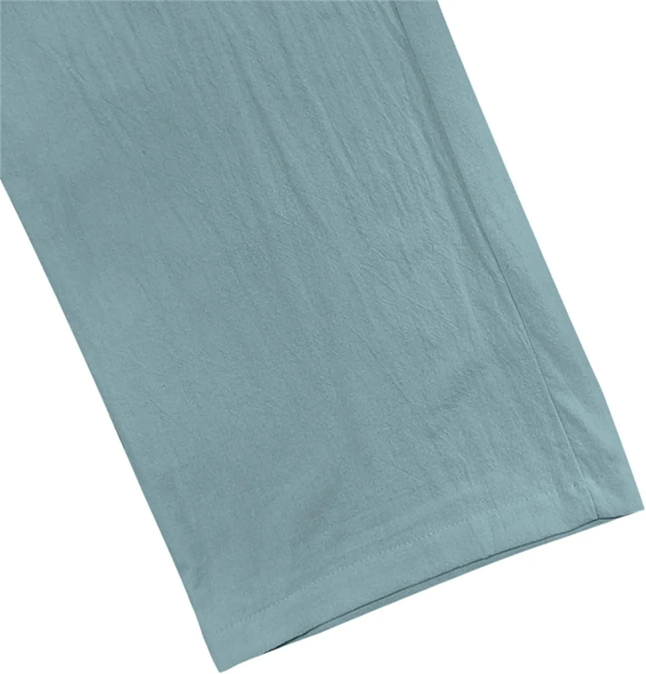 Linen Cargo Pants for Men Baggy Drawstring Elastic Waist Hip Hop Pants Beach Yoga Lightweight Travel Lounge Pants