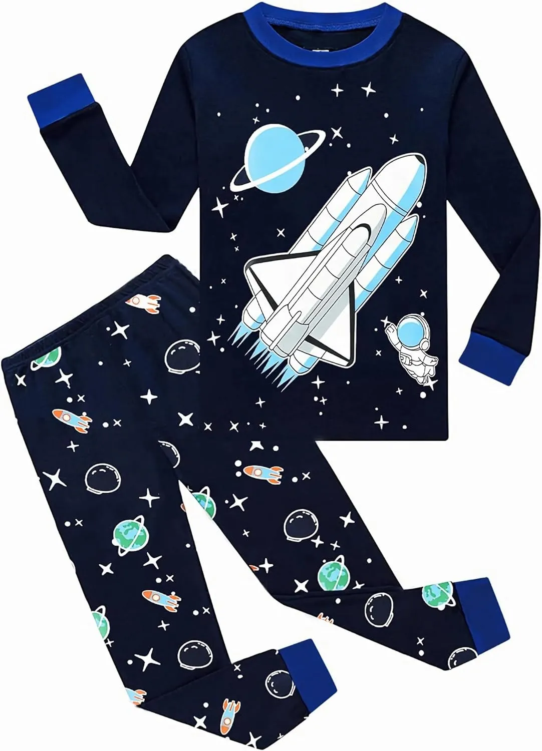 Little Boys Pajamas 2 Pieces Long Set 100% Cotton Sleepwear Kids Excavator Pjs Toddler Winter Clothes Jammies Size 2-7T