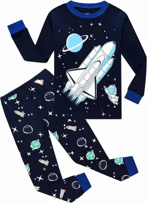 Little Boys Pajamas 2 Pieces Long Set 100% Cotton Sleepwear Kids Excavator Pjs Toddler Winter Clothes Jammies Size 2-7T