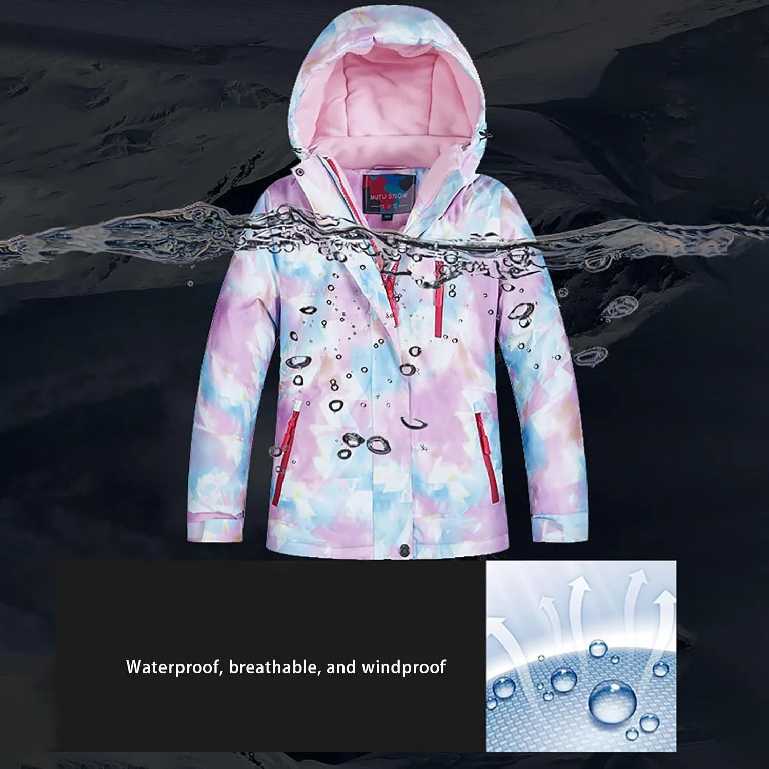 Little Girls Winter 2-Piece Ski Snowsuit Set Puffer Jacket and Pants Girls Winter Jackets and Snow Pants (D, 5-6 Years)