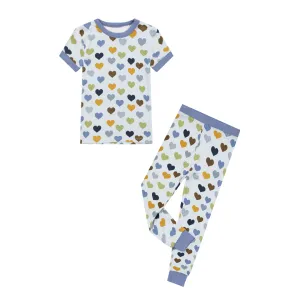 Little Love Valentine's Day Toddler Kids Bamboo Pajama Set Blue