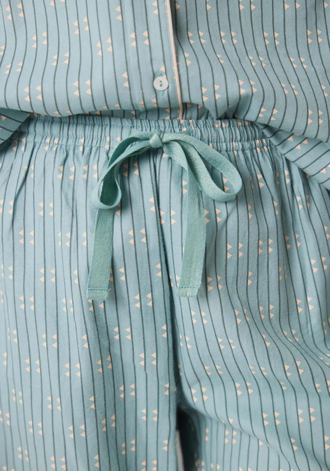 Long blue flannel shirt pajamas - Blue