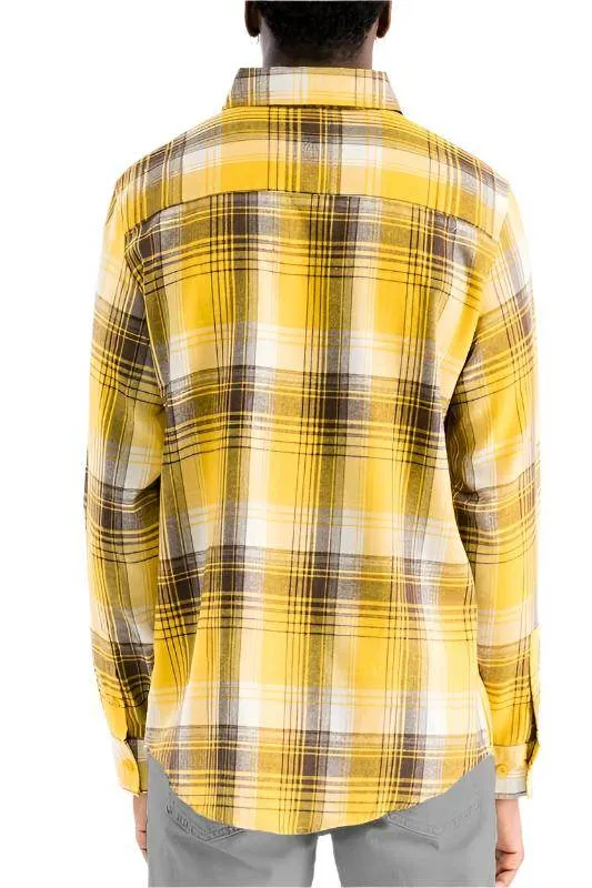 Long Sleeve Checker Plaid Flannel Shirts
