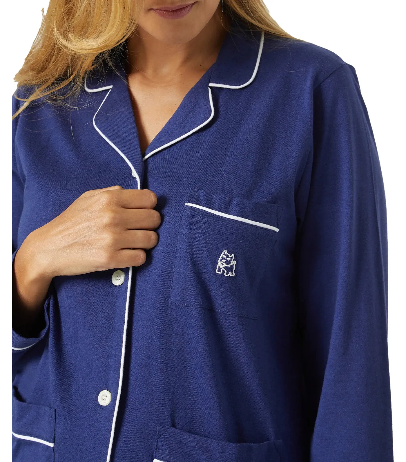 Long Sleeve Pajama Set Navy