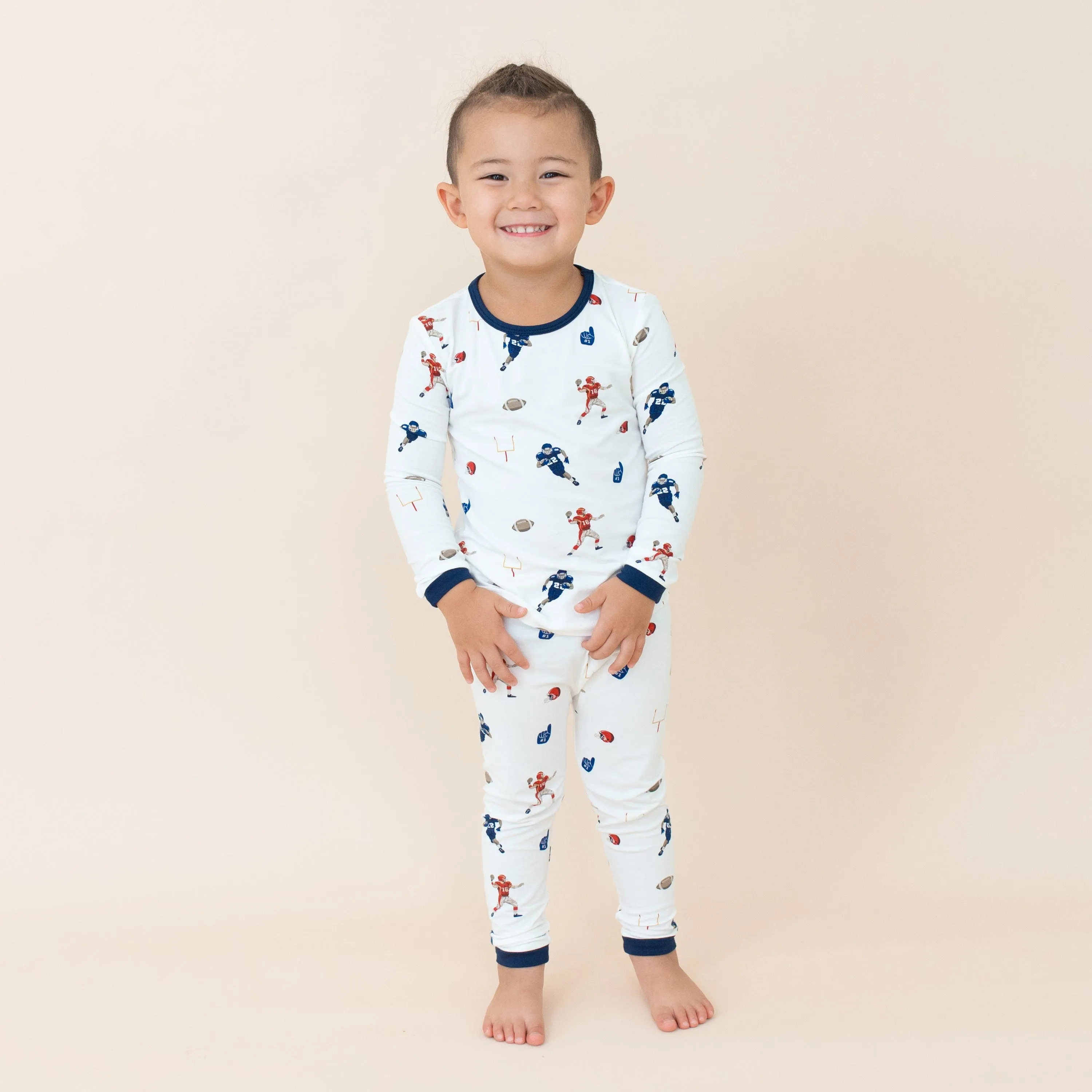 Long Sleeve Pajamas in Football
