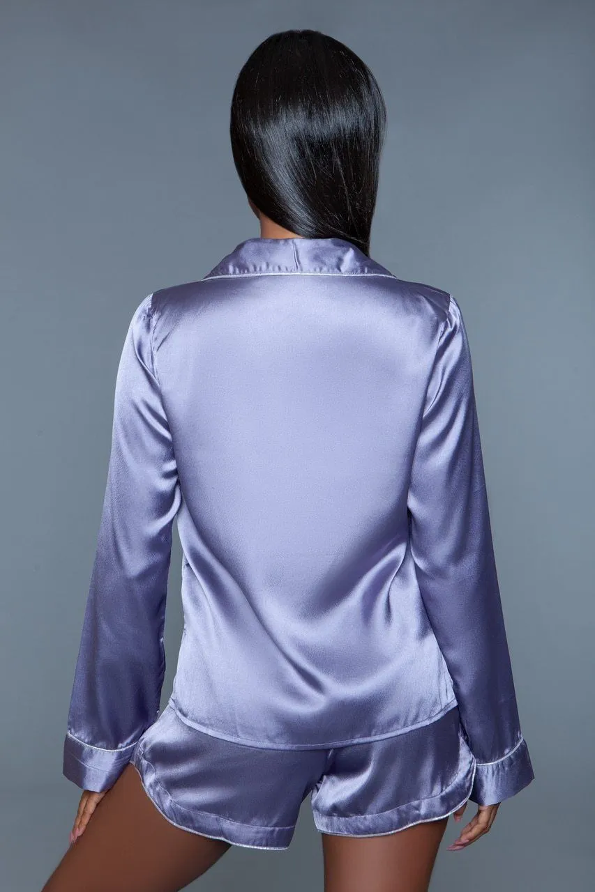Long Sleeve Satin Sleepwear Set
