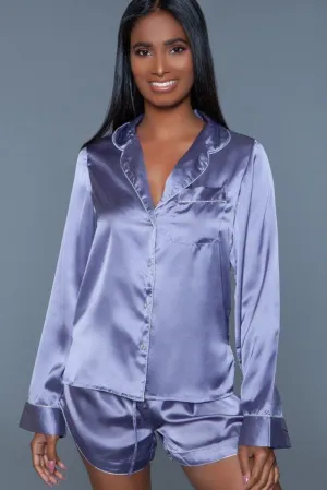 Long Sleeve Satin Sleepwear Set