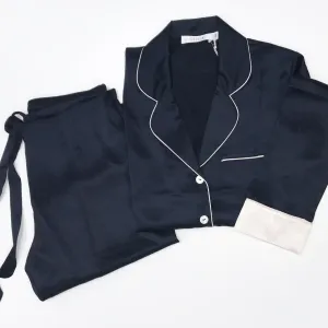 Long Sleeve Silk Pajama Set