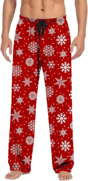 Lounge Pants Men Casual Pants Pajama Pants with Drawstring and Pockets Mens Sleep Pants Mens Black Pants Buffalo