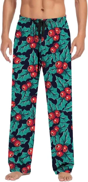 Lounge Pants Men Casual Pants Pajama Pants with Drawstring and Pockets Mens Sleep Pants Mens Black Pants Buffalo
