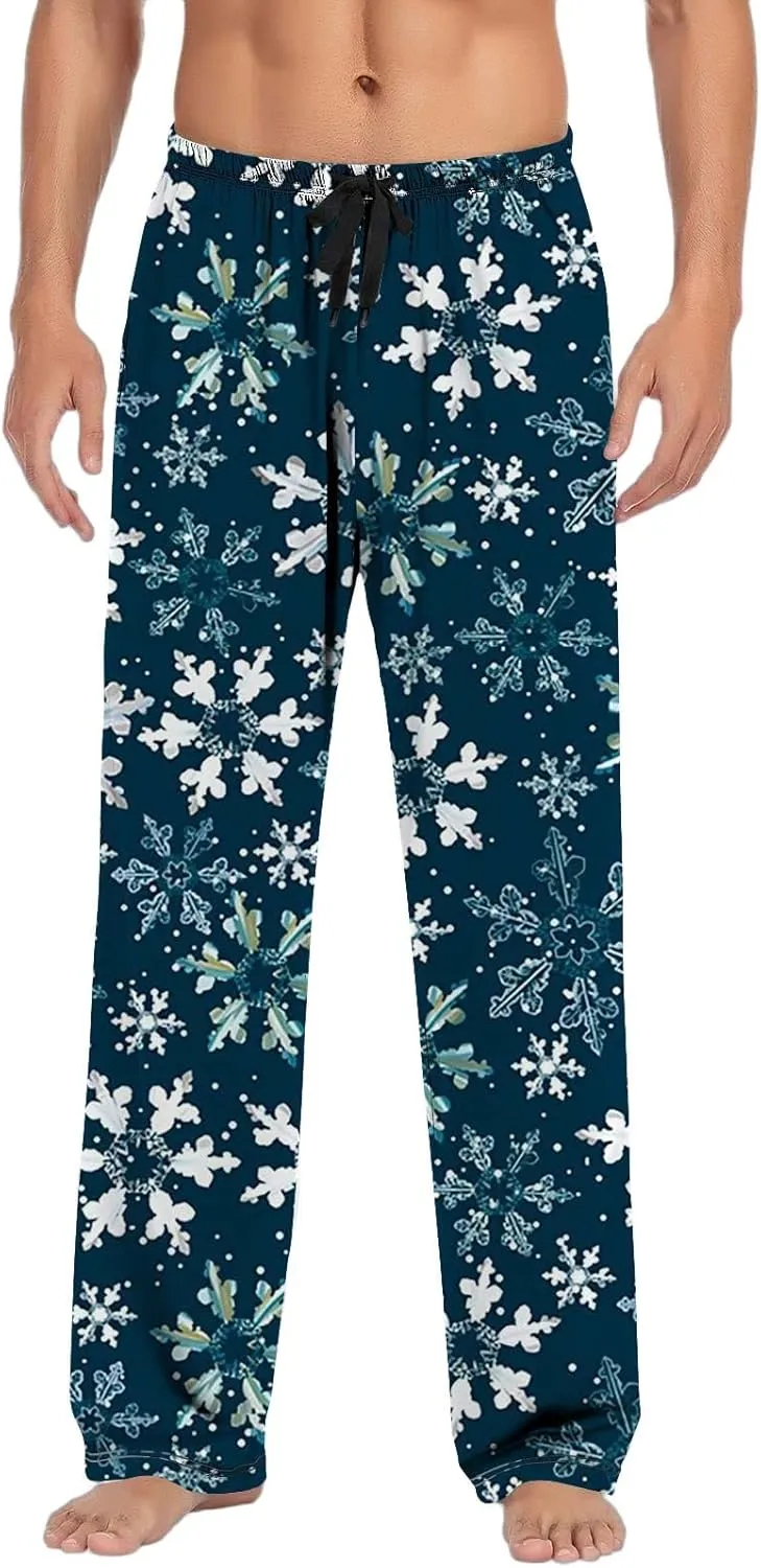 Lounge Pants Men Casual Pants Pajama Pants with Drawstring and Pockets Mens Sleep Pants Mens Black Pants Buffalo