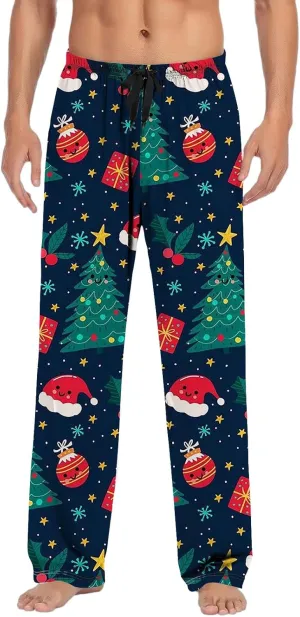 Lounge Pants Men Casual Pants Pajama Pants with Drawstring and Pockets Mens Sleep Pants Mens Black Pants Buffalo