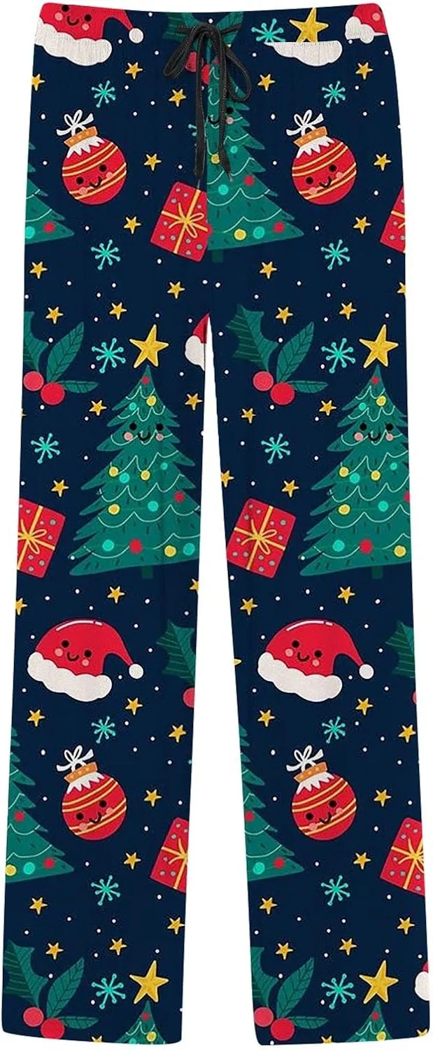 Lounge Pants Men Casual Pants Pajama Pants with Drawstring and Pockets Mens Sleep Pants Mens Black Pants Buffalo