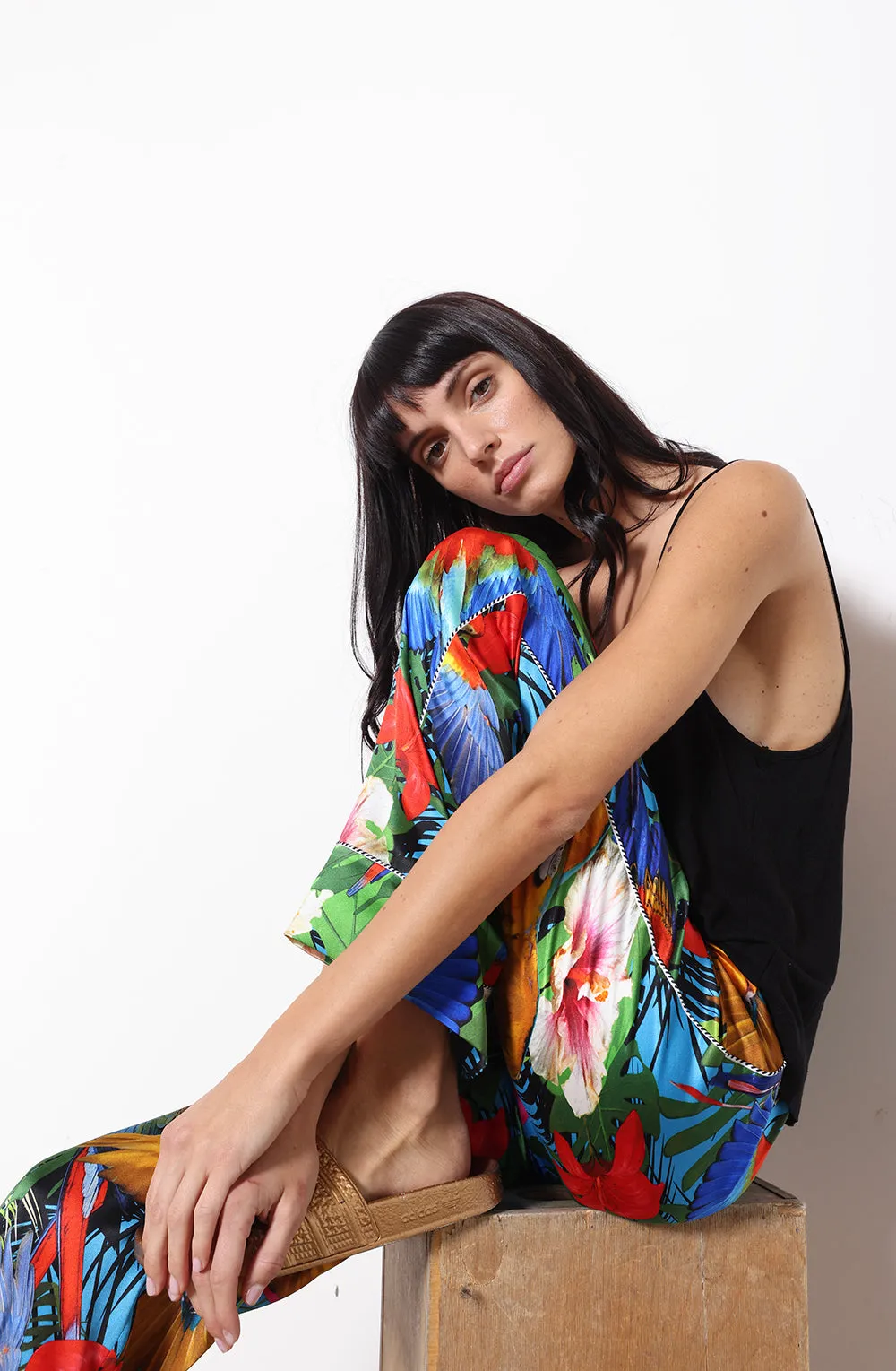 Lounge Set   Parrot Stretch Silk