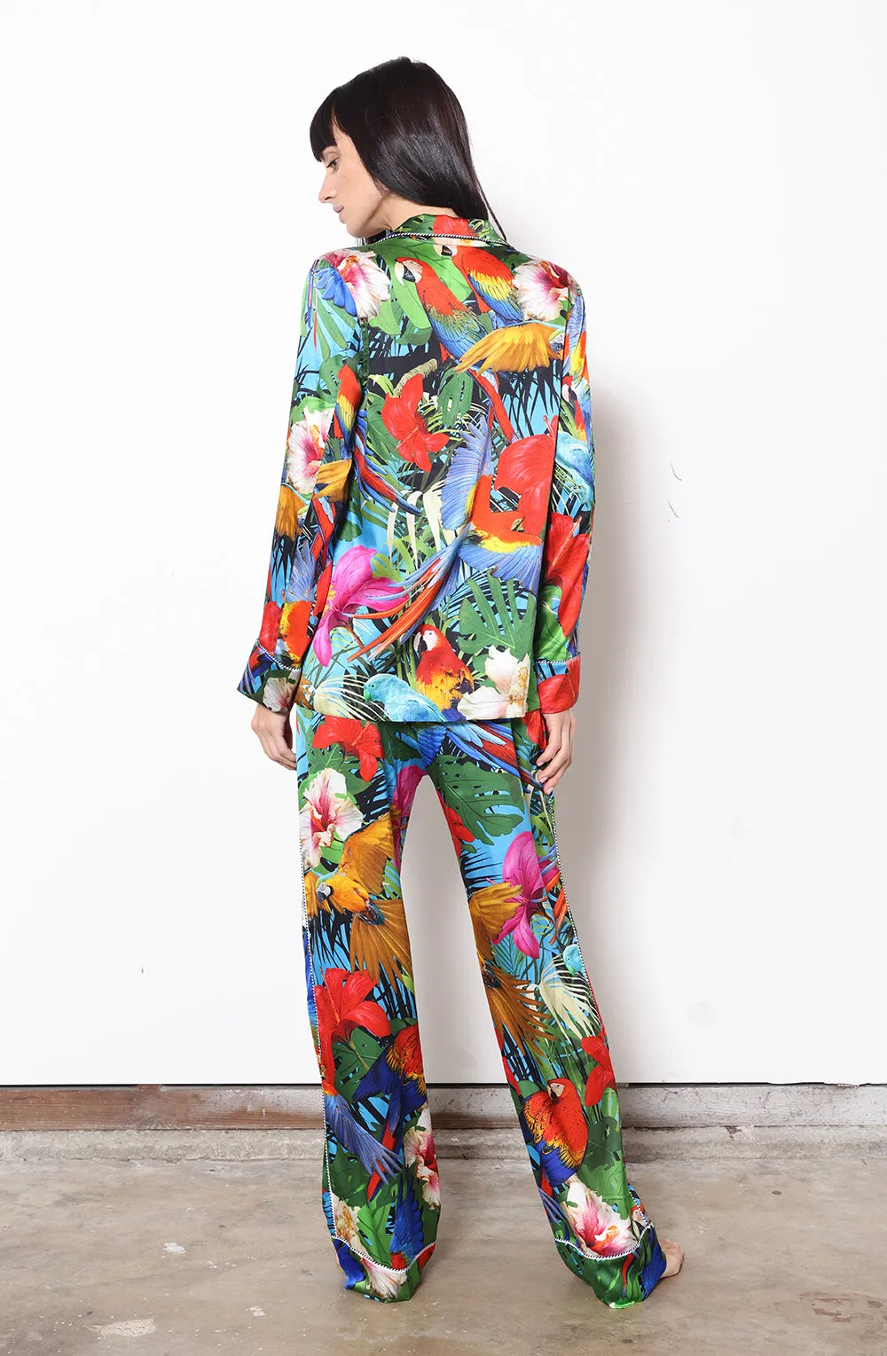 Lounge Set   Parrot Stretch Silk