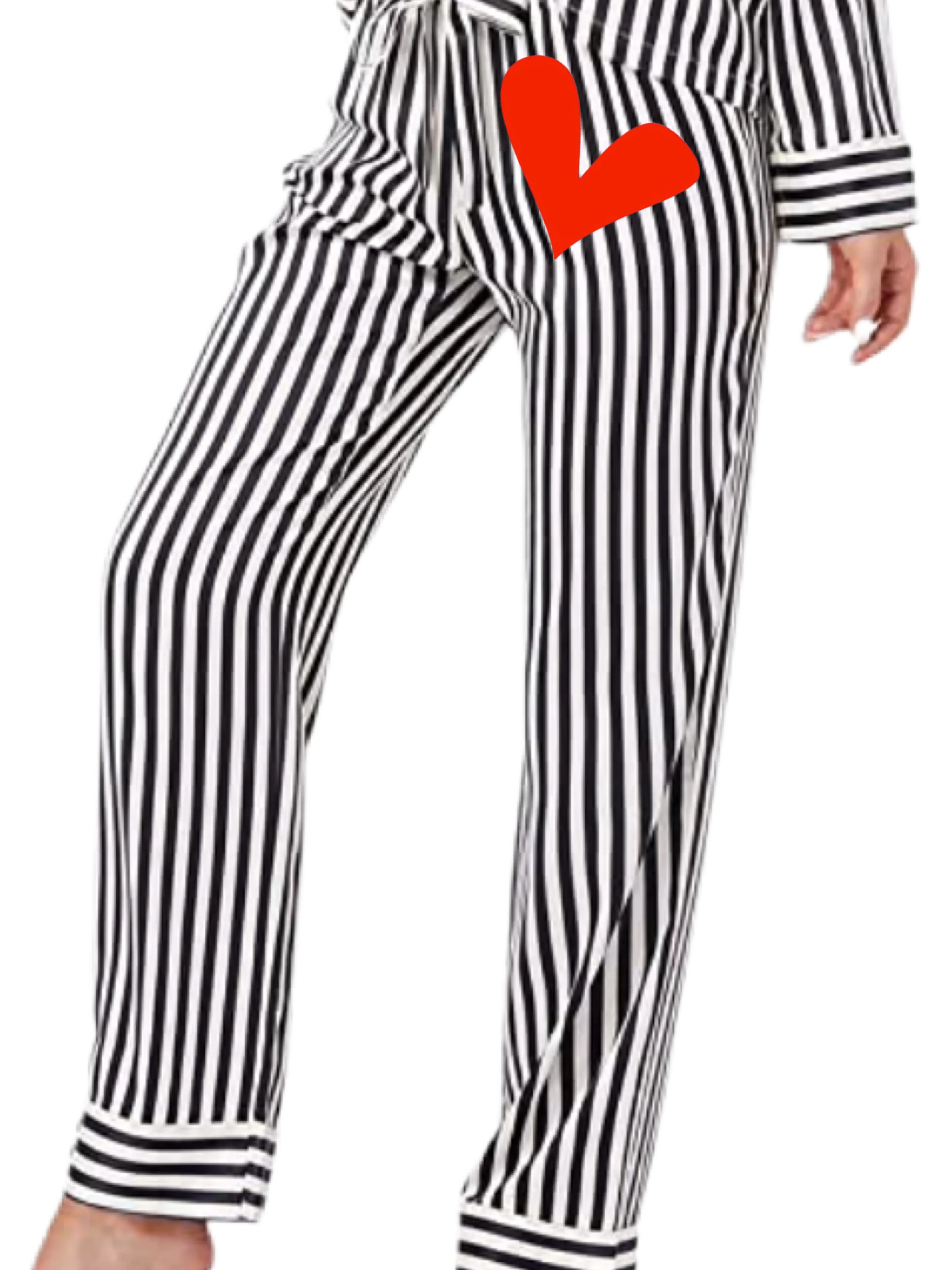 Love Drip Pajama Set Black White L/S