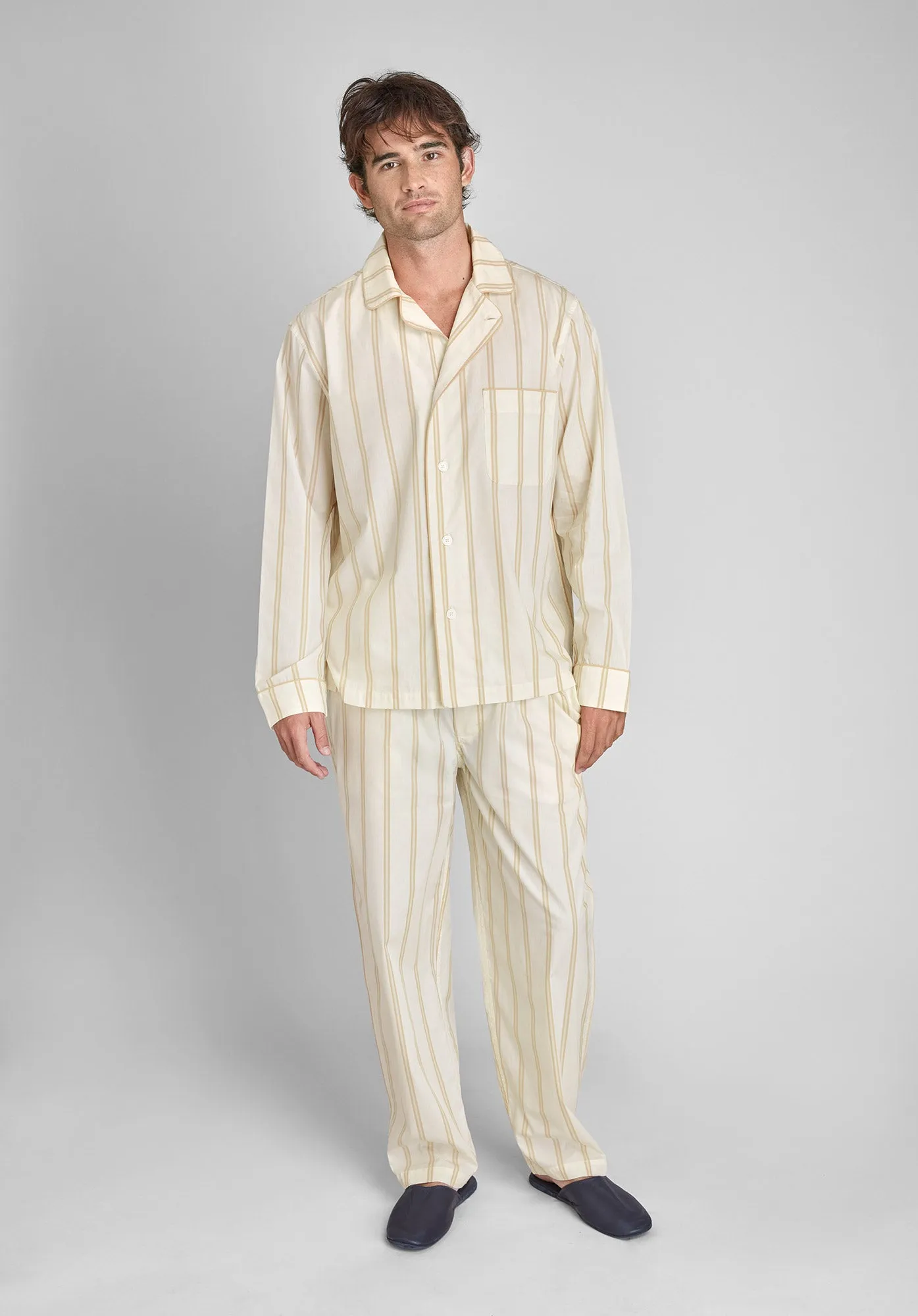 Lowell Pajama Set in Sand & Cream Stripe