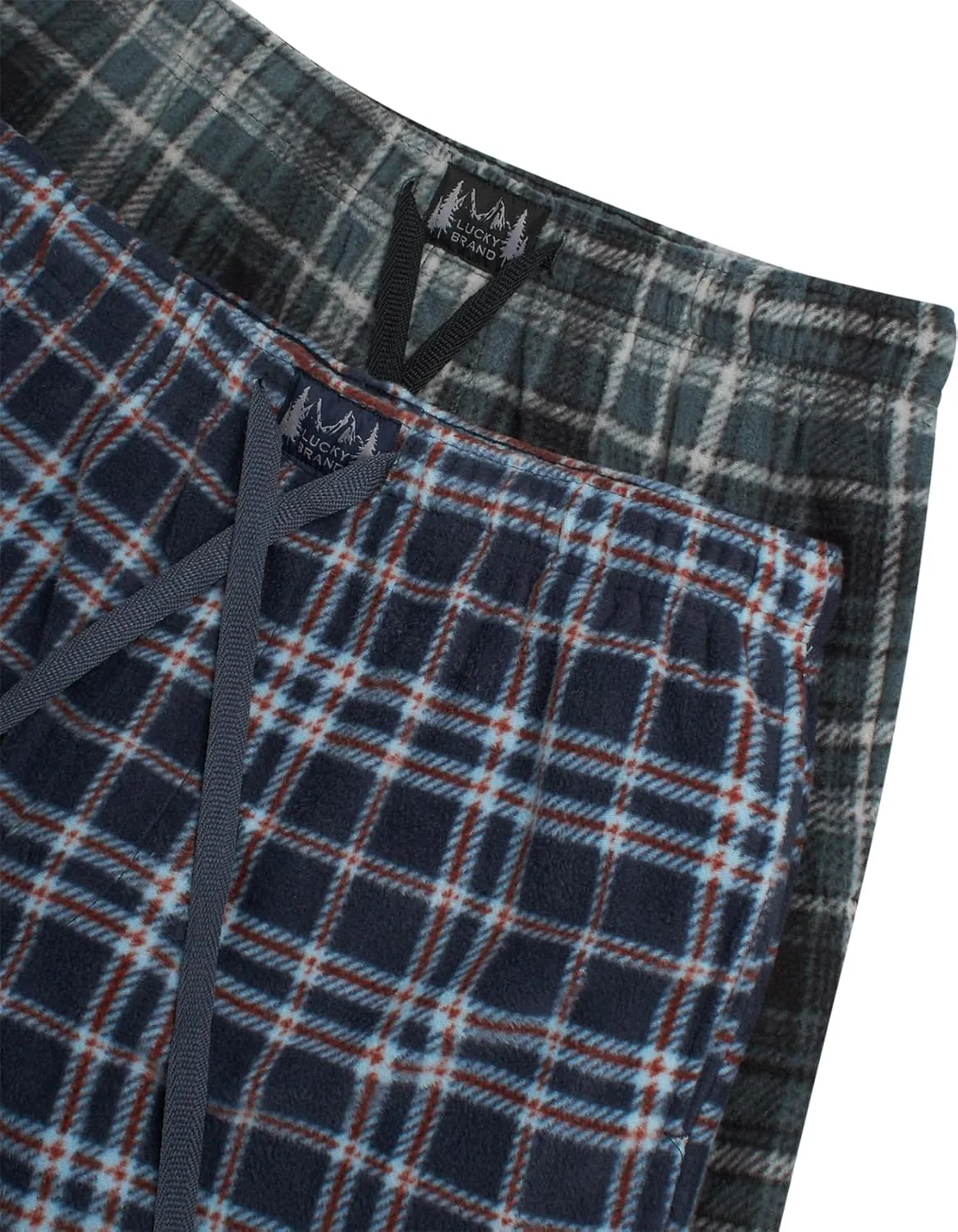Lucky Brand Men's Pajama Pants - 2 Pack Lightweight Casual Plaid Lounge Pants - Soft Fleece Sleep Pants for Men (Sizes: S-XL)