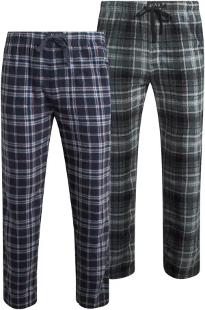 Lucky Brand Men's Pajama Pants - 2 Pack Lightweight Casual Plaid Lounge Pants - Soft Fleece Sleep Pants for Men (Sizes: S-XL)