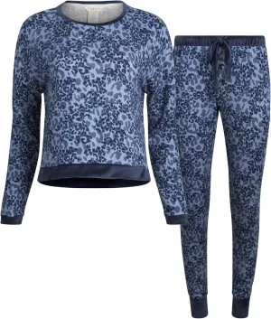 Lucky Brand Women's Pajama Set - 2 Piece Long Sleeve Sleep Shirt and Jogger Pants with Velour Trim (S-XL)