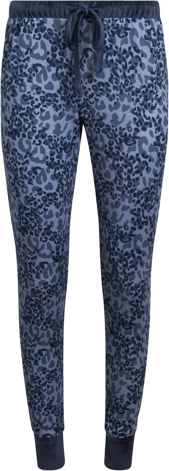 Lucky Brand Women's Pajama Set - 2 Piece Long Sleeve Sleep Shirt and Jogger Pants with Velour Trim (S-XL)