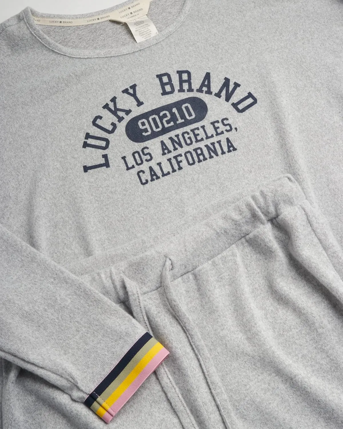 Lucky Brand Women's Super Soft Hacci Long Sleeve and Pant Lounge Set