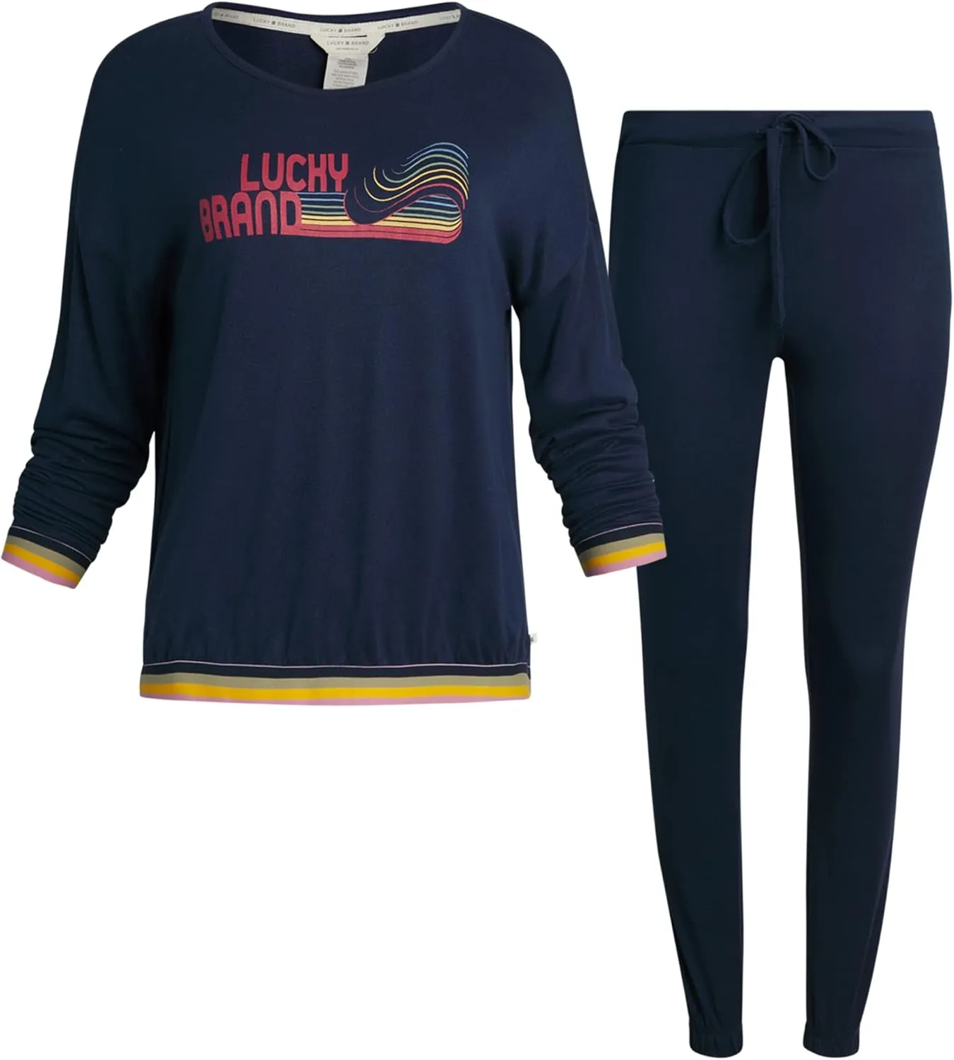Lucky Brand Women's Super Soft Hacci Long Sleeve and Pant Lounge Set