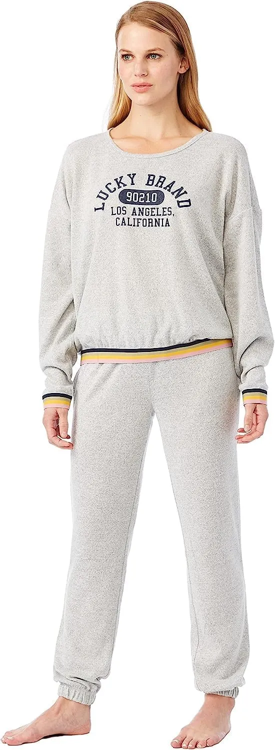 Lucky Brand Women's Super Soft Hacci Long Sleeve and Pant Lounge Set