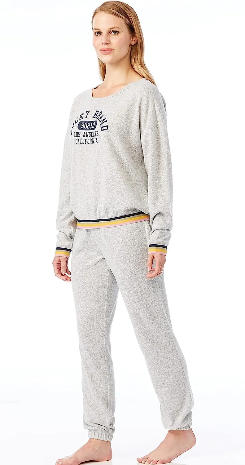 Lucky Brand Women's Super Soft Hacci Long Sleeve and Pant Lounge Set