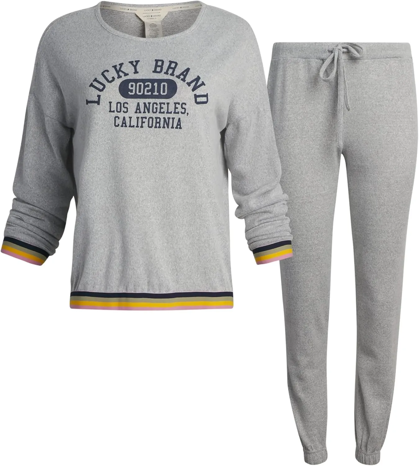 Lucky Brand Women's Super Soft Hacci Long Sleeve and Pant Lounge Set