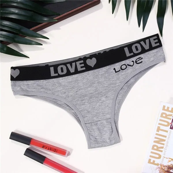 luckymily Sexy Underwear Women's Briefs Letter Low Waist Panties Thongs Women Lingerie Seamless Underpants Women Intimates Femme